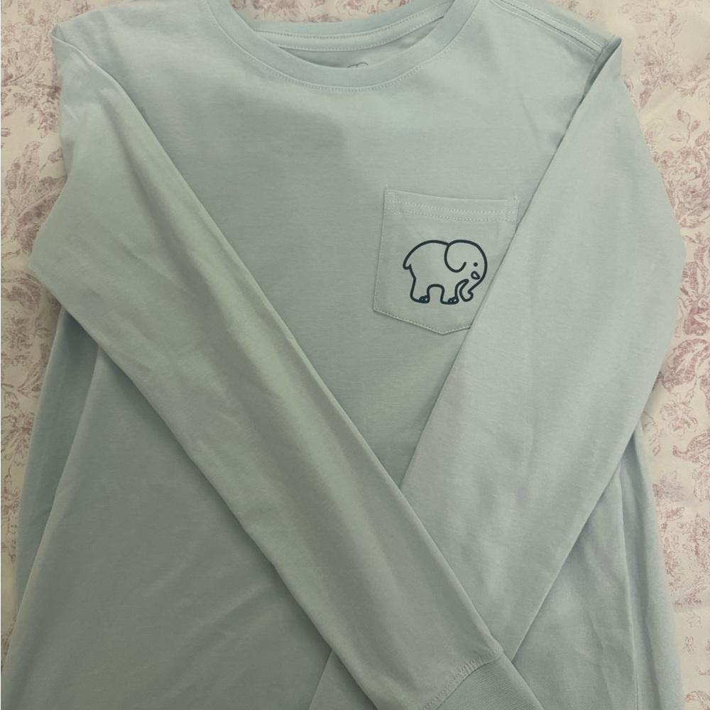 Light Blue Elephant Pocket Kids Shirt